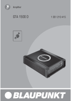 Blaupunkt GTA-1500-D - Owners Manual